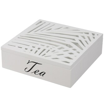 Box na čaje, 24 x 24 x 7 cm, barva bílá