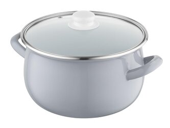 HRNEC SMALTOVANÝ PYZA S POKLIČKOU 22CM 5,3L GRIS ŠEDÝ