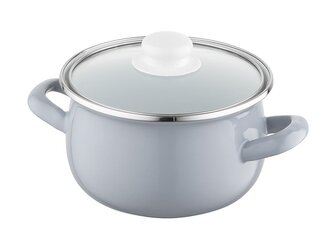 HRNEC SMALTOVANÝ PYZA S POKLIČKOU 16CM 2,2L GRIS ŠEDÝ