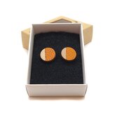 Dřevěné náušnice čtverce oranžové