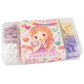 Sada na výrobu náramků Princess Mimi, 9 barev korálků po 15 ks, 2x gumička 1,5m