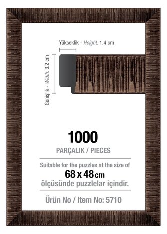 ART PUZZLE Rám na puzzle 68x48cm hnědý (5710)