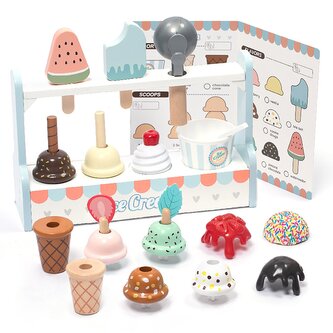 UMU® Stánek se zmrzlinou pro děti - Dětský obchod, Dřevěná hračka