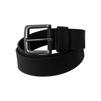 Opasek kožený Urban Classics Leather Imi - černý, L
