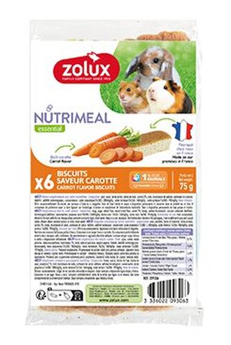 Poch. NUTRIMEAL Cookies hlodavci mrkev 6ks Zolux