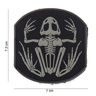 Gumová nášivka 101 Inc Frog Skeleton - černá