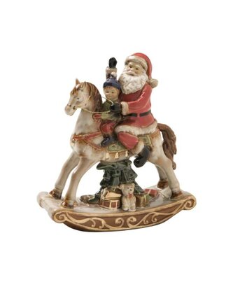 Porcelánový kůň se Santa Clausem 25cm BRANDANI
