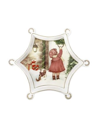 Servírovací tác na cukroví hvězda Kolednice 20cm Cuccioli Brandani