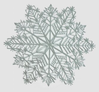 Vánoční prostírání | AVERY | ve tvaru stříbrné sněhové vločky | O 38 cm | 717291