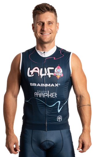 LAUF cyklistický dres bez rukávů, modrý