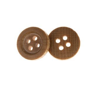Knoflík - sada 6 ks - dřevo, světle béžové - prům. 15 mm