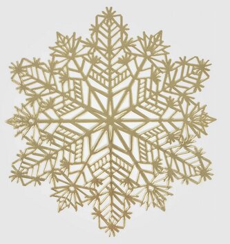 Vánoční prostírání | AVERY | ve tvaru zlaté sněhové vločky | O 38 cm | 717307