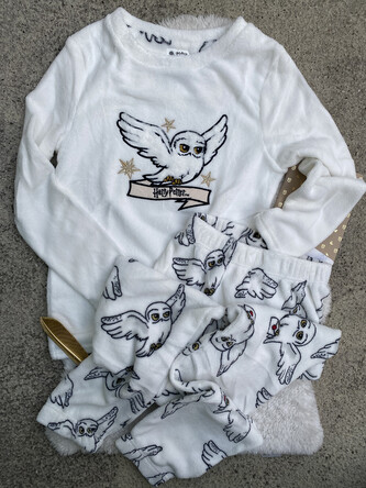 Pyžamo huňaté bílé s Hedvikou, Harry Potter Velikost: 2XL