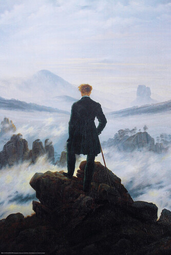 Plakát, Obraz - Wanderer Above the Sea Fog, 61 × 91.5 cm