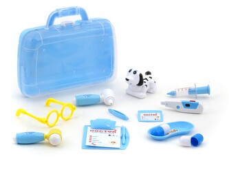 Sada veterinářka, světlo, zvuk, 30x26x9cm, Box - modrá