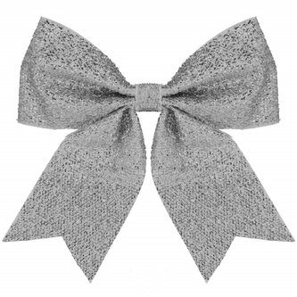 Vánoční mašle 22x20cm stříbrná, vánoční dekorace