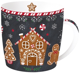 Porcelánový hrnek v plechové krabičce Gingerbread