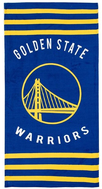 Osuška - ručník NBA|Golden State Warriors: Pruhy a Logo (76 x 152 cm)