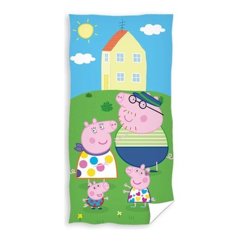 Carbotex Osuška Prasátko Pepina Zábava na zahradě 70x140 cm