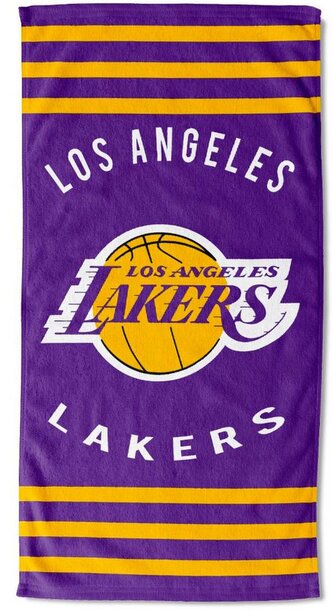 Osuška - ručník NBA|Los Angeles Lakers: Pruhy a Logo (76 x 152 cm)