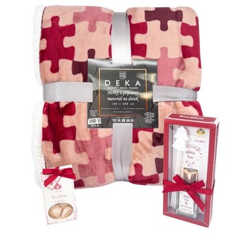 HOME ELEMENTS Vánoční set deka puzzle, difuzér a vonné jíly