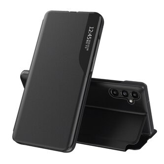 Eco Leather View Case etui do Samsung Galaxy A14 z klapką podstawka czarne