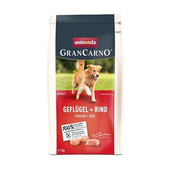 GranCarno Dog DryFood Adult s drůbežím a hovězím masem, 1 kg