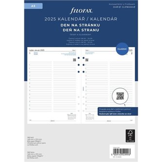 Náhradní náplň diáře Filofax, A5, den/strana