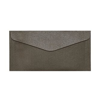 Ozdobné obálky Pearl - DL, 150 g, hnědé, 10 ks