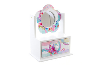 Šperkovnice dřevěná jednorožec se zrcátkem