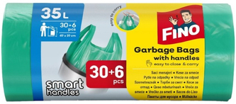 Fino Color sáčky do odpadkového koše s uchy zelené, 35 l, 30 + 6 ks ZDARMA