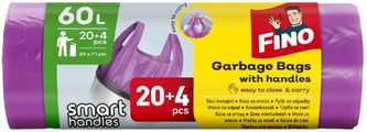 Fino Color sáčky do odpadkového koše s uchy fialové 60 l, 20 + 4 ks ZDARMA
