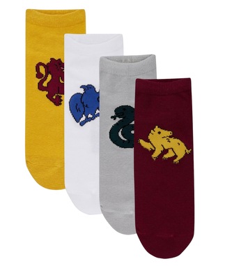 Ponožky kotníkové - jednobarevné s kolejními zvířaty,