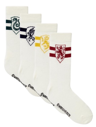 Ponožky klasické bílé, kolejní s erbem, Harry Potter