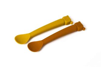 SILIKÓNOVÁ SÚPRAVA DETSKÝCH LYŽIČIEK MEDVEĎ LILI CINNAMON/ MUSTARD