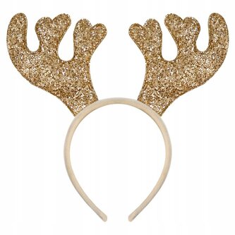 Złota opaska z rogami renifera