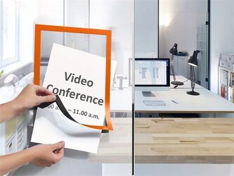 Prezentační rám "DURAFRAME", oranžová, A4, samolepicí, DURABLE 487209