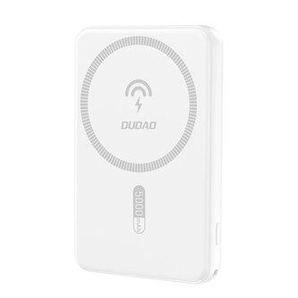 Powerbank bezprzewodowy Dudao K14S USB-A / USB-C / MagSafe 20W 5000mAh - biały