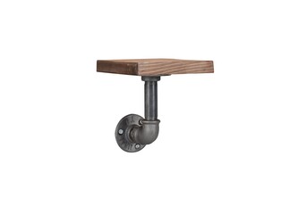 Sada nástěnných polic BoruRaf V 3 ks černá/hnědá