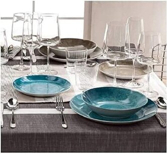 Jídelní 18-ti dílná sada talířů Essential Acqua BRANDANI