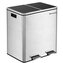 Odpadkový koš s víkem JORDAN 2x30 L stříbrný