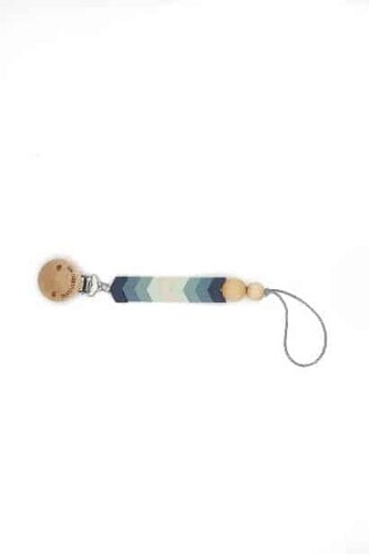 SILIKÓNOVÝ KLIP NA CUMLÍK THE COTTON CLOUD CHEVRON BLUE