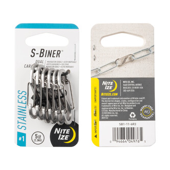 Nite Ize S-Biner Stainless Steel Ocelová oboustranná karabina #01 nerez 6 pack