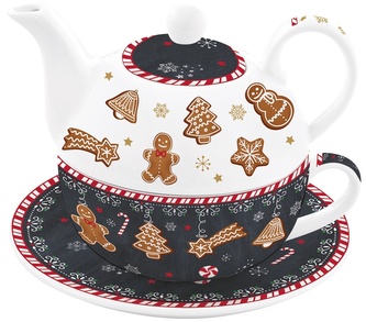 Porcelánová konvička s šálkem Gingerbread