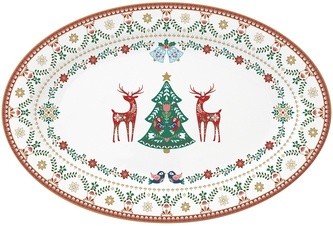 Porcelánový servírovací talíř Christmas Folk