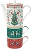 Porcelánový čajový set pro dva Christmas Folk