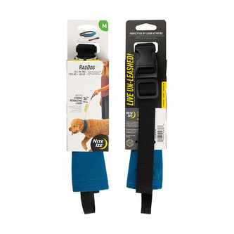 Nite Ize Raddog - vodítko a obojek v jednom Modrá Medium - střední (40,5 cm - 45,7 cm)