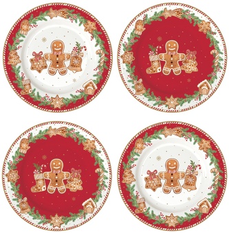 Porcelánové dezertní talíře Fancy Gingerbread