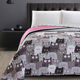 Oboustranný přehoz na postel DecoKing CATSINVASION, velikost 200x220