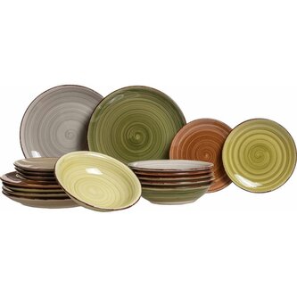 HIT Jídelní sada talířů Nature 18 ks HT-24327140
